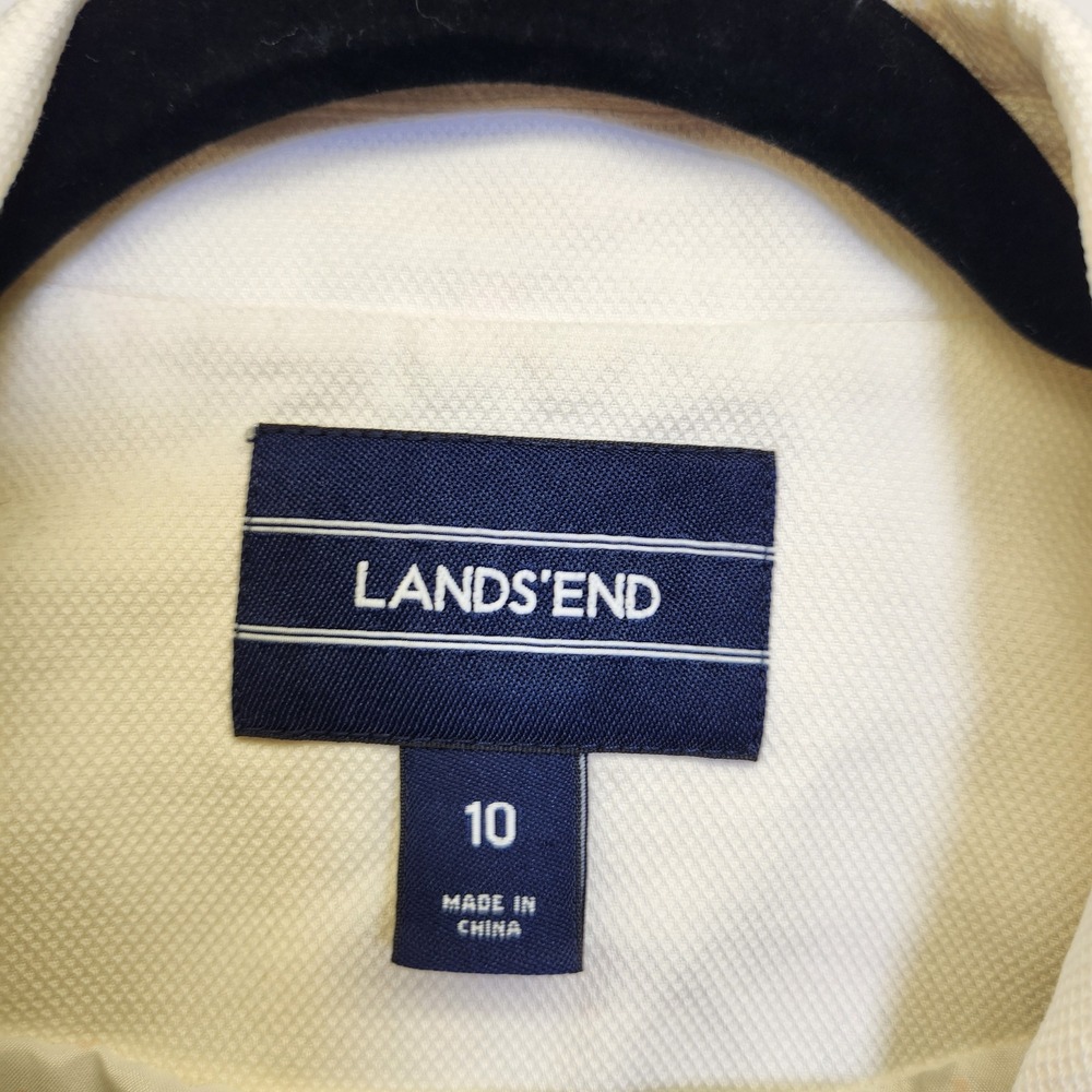 Lands' End Cotton Blazer Single Breast One Button 3/4 Sleeves 10 Polka Dot Lined - Picture 3 of 15